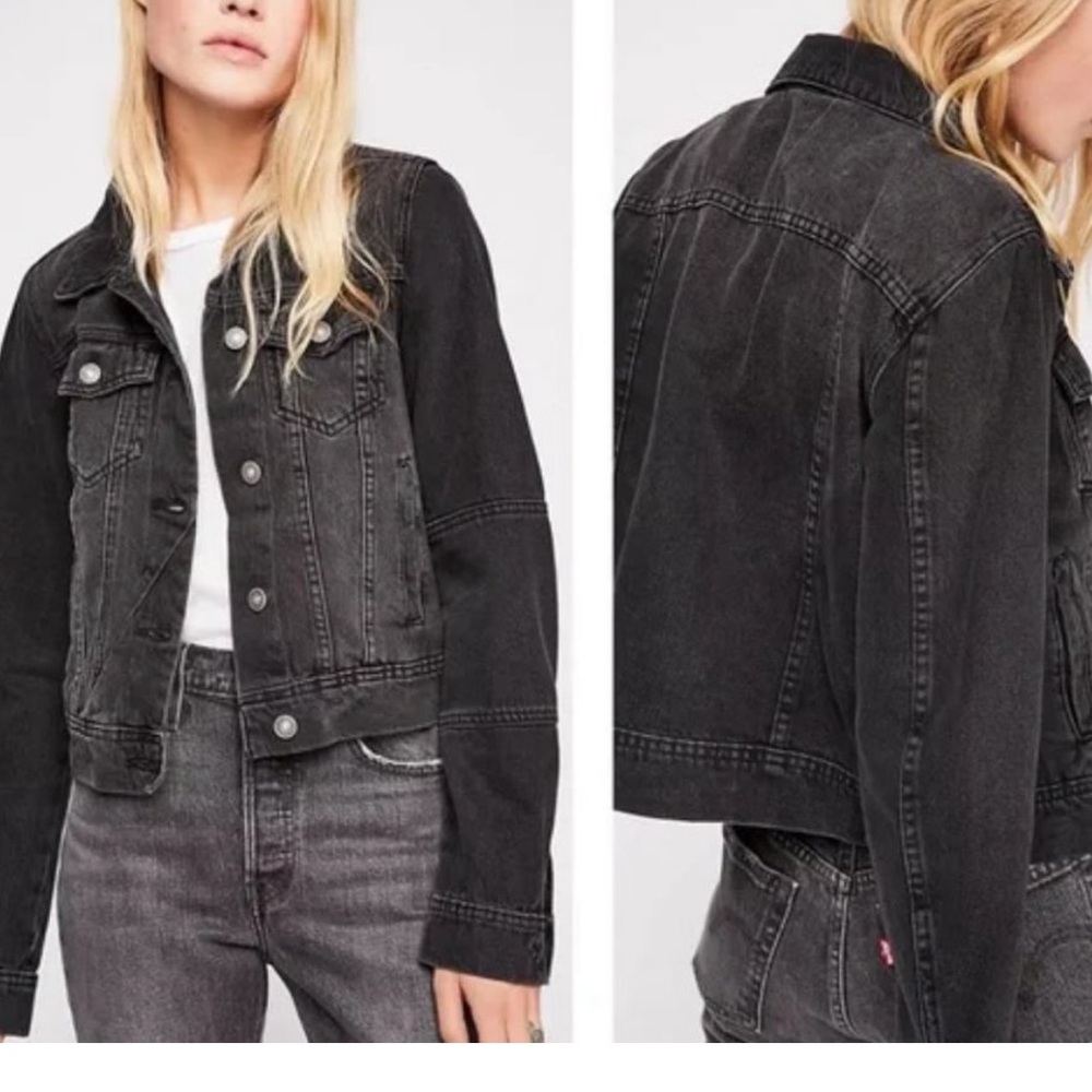 Free people Black Denim Jacket